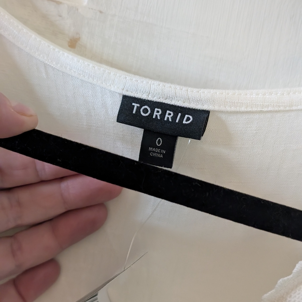 Knit V-Neck Lace Inset Babydoll Top NWT size 0 - Picture 7 of 11